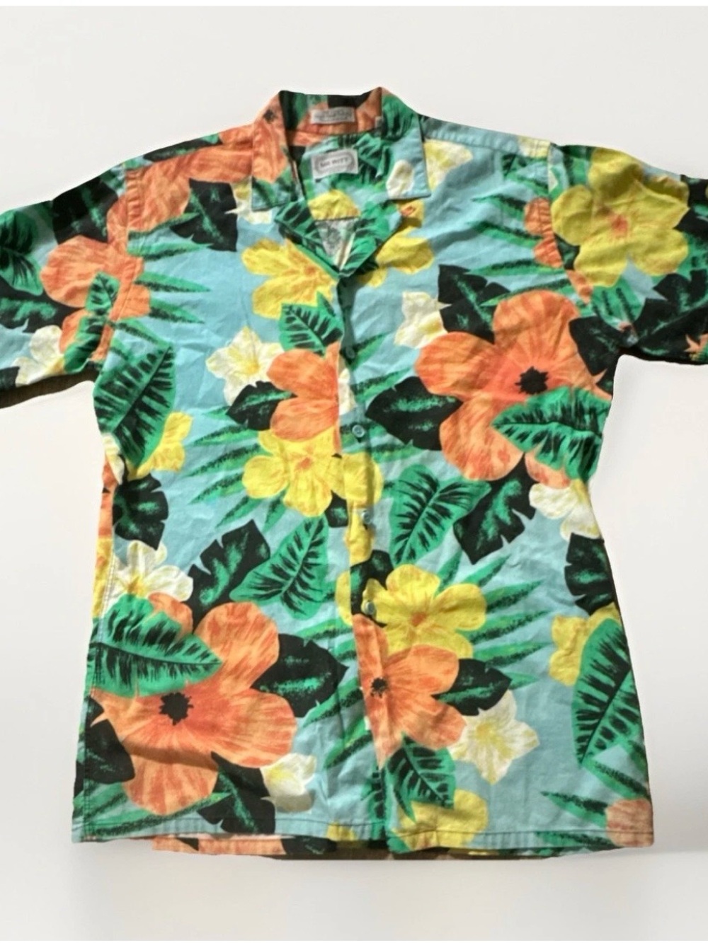 Vintage MR WITT Men's Tropical Floral Short-Sleeve Shirt